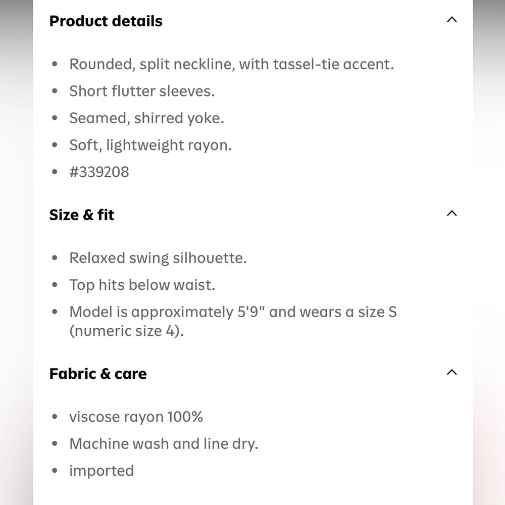 EUC size XL Women's Coral Tassel-Tie Swing Flutter Sleeve Top - Picture 4 of 4